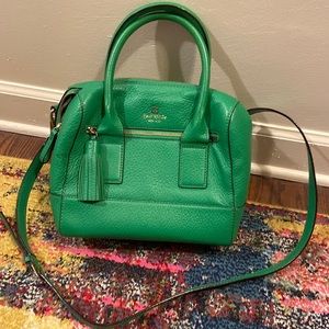 Kate spade he green top handle purse. Long strap included. EUC.